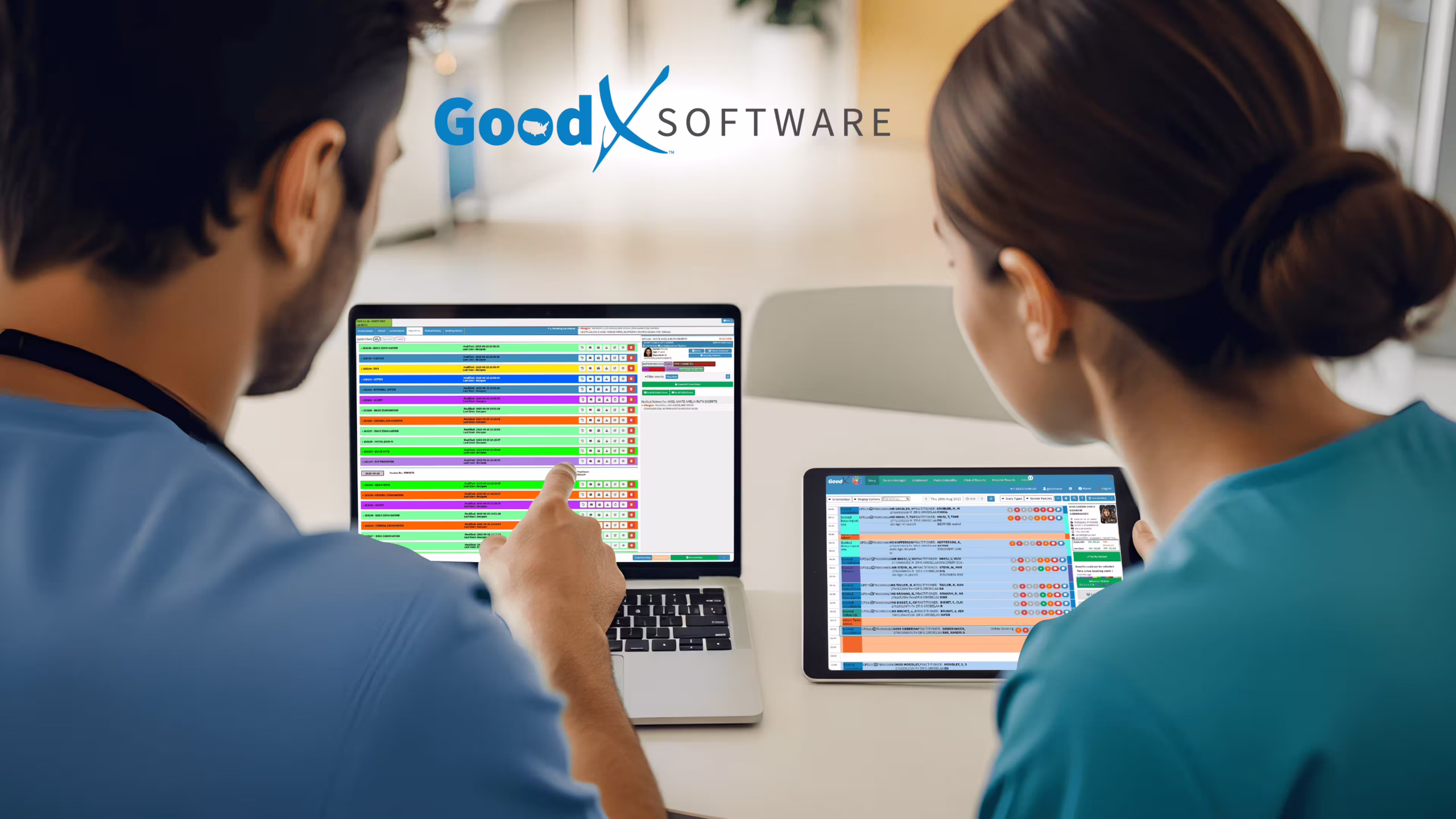 Doctors using EMR EHR software in a modern clinic, 2025 technology